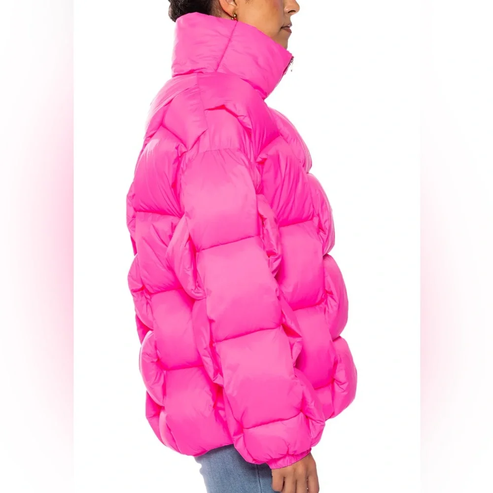 Callie Lives Azalea Wang Puff the Town Pink Weaved Coat XL - Picture 2 of 5